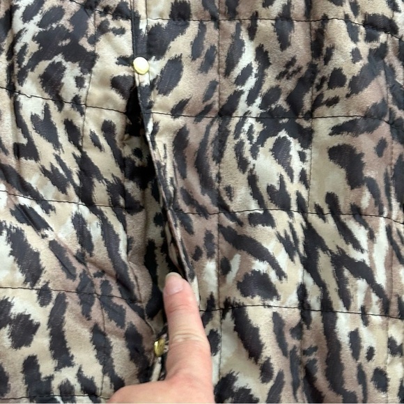 Karen Scott Brown Cheetah Print Reversible Quilted Vest Women Size Large - Picture 3 of 9